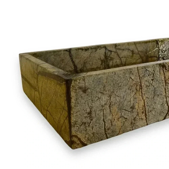 Vintage Stone Trinket Tray of Highly Veined Stone - Picture 4 of 5